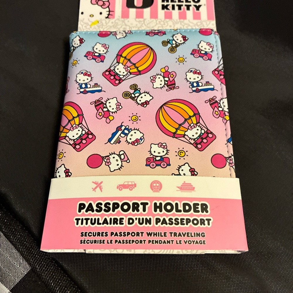 Hello Kitty Pink and Blue Travel Passport Cover - Picture 1 of 5